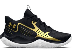 Under Armour – Unisex UA Jet ’23 Basketball Shoes – Black/Metallic Gold/Metallic Gold