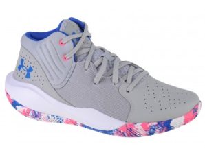 Under Armour Jet 21 3024260-109 Ψηλά Μπασκετικά Παπούτσια Mod Gray / White / Versa Blue